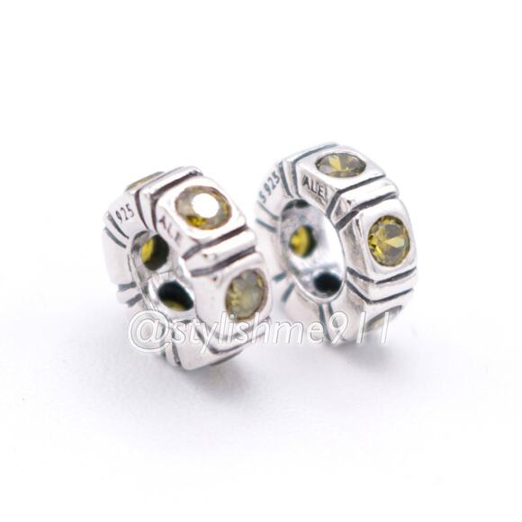 Two Authentic Pandora Trinity Green CZ Spacers - 790368GCZ - Picture 6 of 12